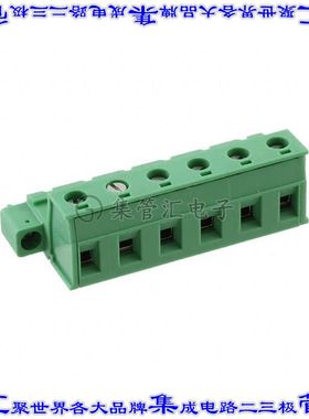 1908127 端子块连接器6POS插头公引脚7.62mm绿色自由悬挂