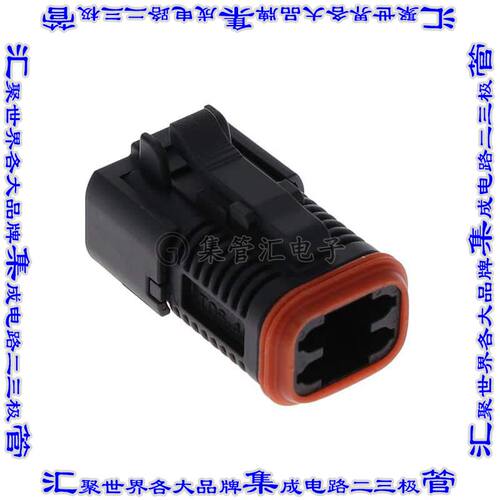 IT06-4S-004 矩形连接器外壳4POS插头2排母形插口黑色自由悬挂