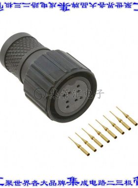 2102353-4 圆形连接器8POS插头母插口压接镀金自由悬挂