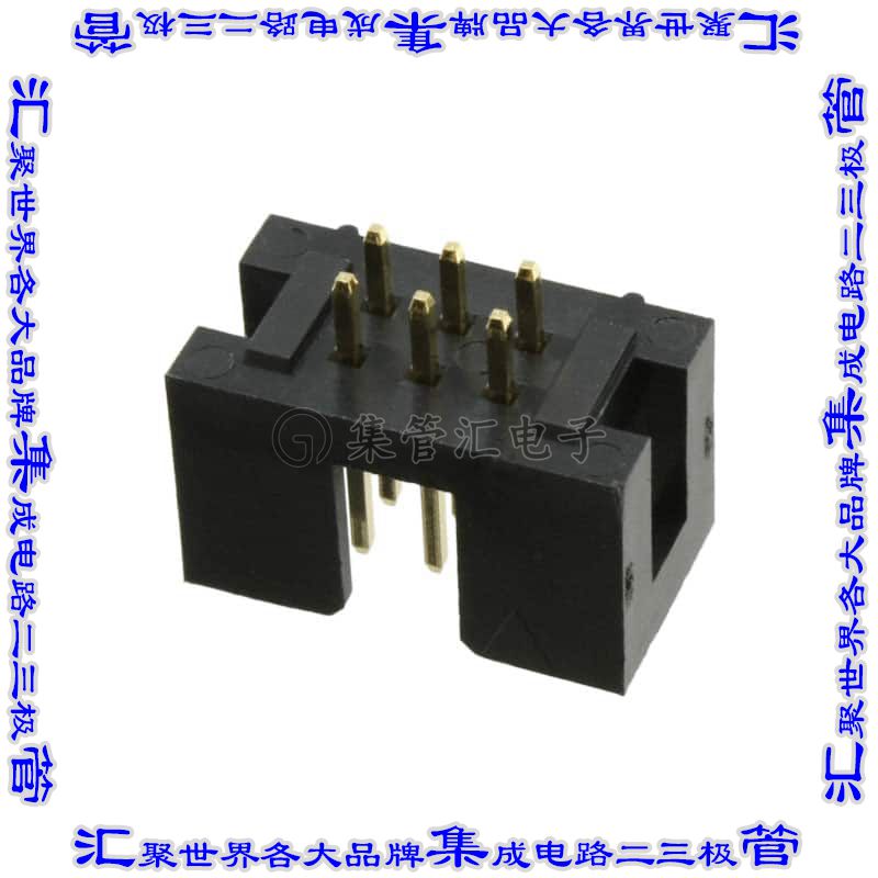 30306-6002HB 针座连接器6POS接头2排2.54mm公形插针通孔直针镀金