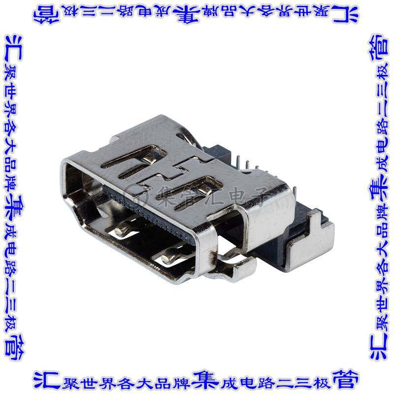 HD11-19-MSMT-TR 连接器HDMI插座19POS HDMI 2.0板边缘切口通孔直