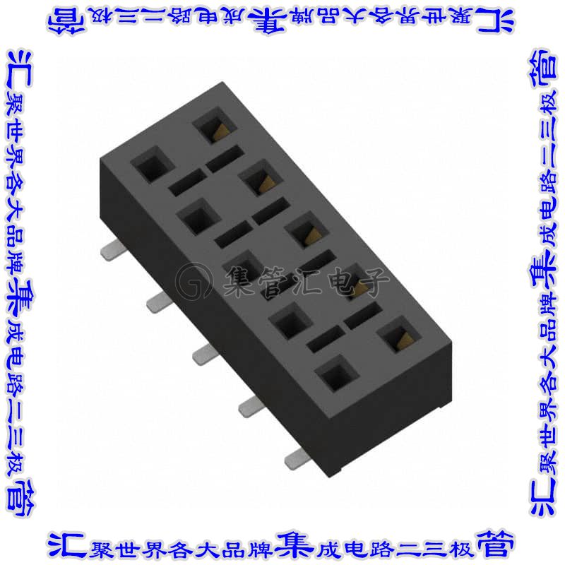 HLE-105-02-F-DV-BE-P-TR 针座连接器10POS插座2排2.54mm母形插口