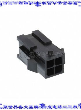 430200400 0430200400矩形连接器外壳4POS插头2排3mm公形引脚黑色