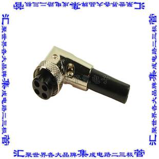FC684224R 圆形连接器4POS插头母插口焊杯锡自由悬挂直角