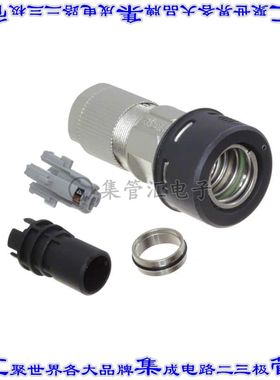 1021815 圆形连接器5POS插头外壳用于公插针黑色银色自由悬挂底壳