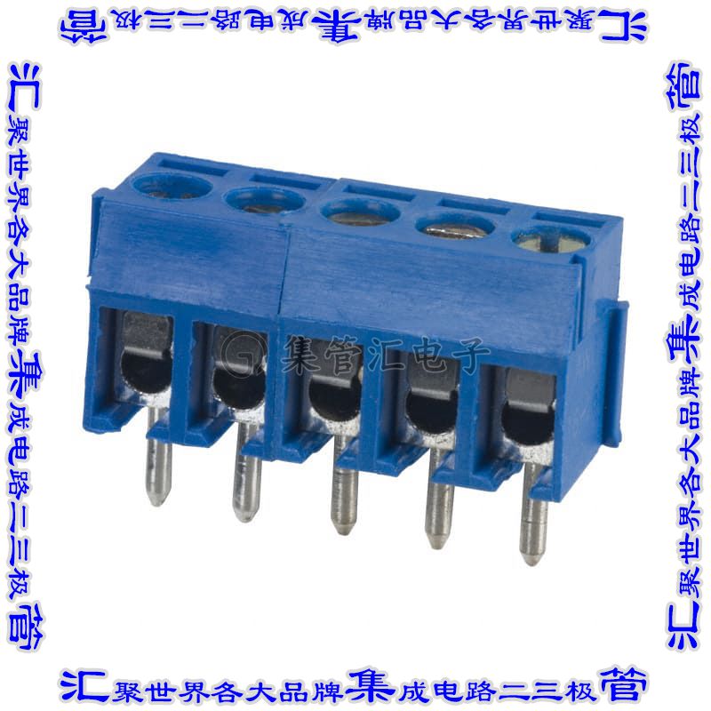 OSTTE050161 线对板连接器5POS接线端子3.5mm通孔水平带板