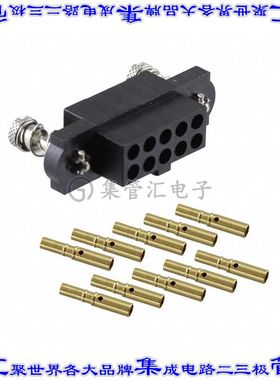 M80-4C11042FC 矩形连接器10POS插座2排2mm母插口黑色压接镀金自