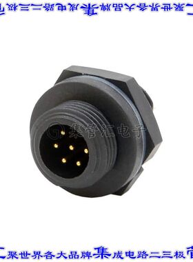 21006515-03 圆形连接器6POS插座公形引脚焊杯镀金面板安装