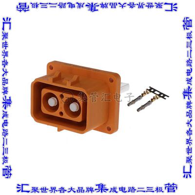 ELRA2Z0310 矩形连接器2POS插座16mm公引脚橙色螺钉面板安装
