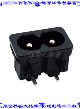 DAC-18R5A 电源接入连接器2POS插座公形引脚IEC320-C8面板安装通