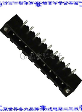 ELFH09210E 端子块连接器9POS接头公引脚带罩5.08mm黑色90DEG通孔