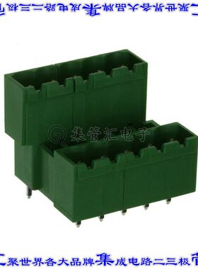 284065-5 端子块连接器10POS接头公引脚带罩2排5.08mm绿色垂直通