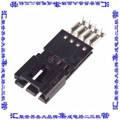 5-103945-3 矩形连接器4POS插头2.54mm公引脚黑色IDC镀金自由悬挂