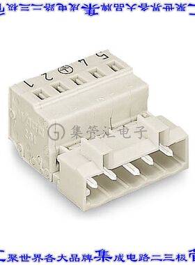 721-605/000-042 端子块连接器5POS插头公引脚5mm灰色自由悬挂