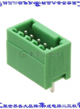 1881587 端子块连接器5POS接头公引脚带罩2.5mm绿色垂直通孔