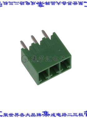 2351886-3 端子块连接器3POS接头公引脚带罩3.5mm绿色垂直通孔