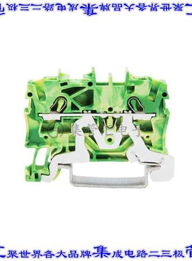 2002-1207 端子块连接器2POS接地地面5.2mm绿色黄色12-18AWG