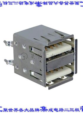 KUSBVX-AS2N-W-1 连接器USB-A叠接式插座8POS USB 2.0通孔