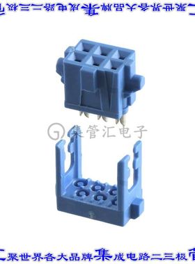 1658526-1 矩形连接器6POS插座2排2.54mm母插口蓝色IDC镀金自由悬