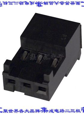 3-644083-3 矩形连接器3POS插座2.54mm母插口黑色IDC锡自由悬挂直