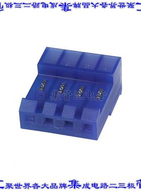 3-640430-4 矩形连接器4POS插座3.96mm母插口蓝色IDC锡自由悬挂