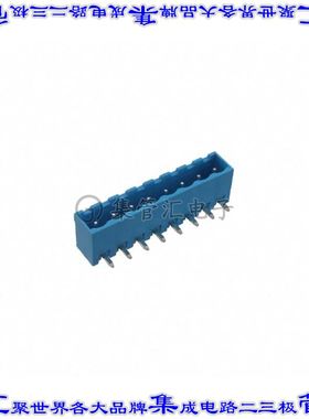TBP01R1-508-08BE 端子块连接器8POS接头公引脚带罩5.08mm蓝色90D