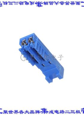281783-2 矩形连接器2POS插头2.54mm母插口蓝色IDC锡自由悬挂