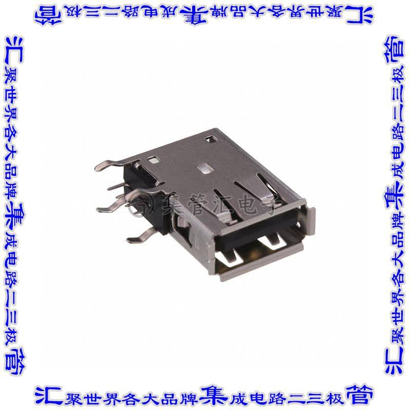 KUSBX-SLAS1N-B 连接器USB-A插座4POS USB 2.0通孔直角