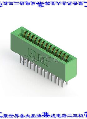 341-026-521-201 卡边缘连接器26POS母头2排2.54mm绿色镀金