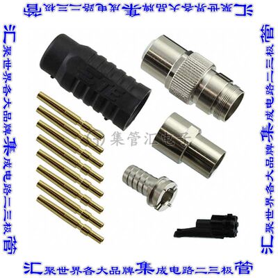 1-2823448-1 圆形连接器8POS插座母插口压接镀金自由悬挂