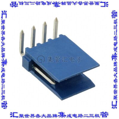 281698-4 针座连接器4POS接头2.54mm公形插针通孔直角锡