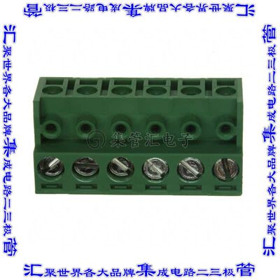 282830-6 端子块连接器6POS无罩接头的插头5mm绿色自由悬挂