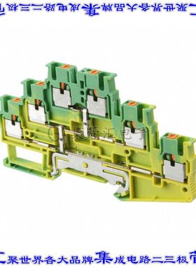 3210525 端子块连接器6POS接地地面5.2mm绿色黄色12-26AWG