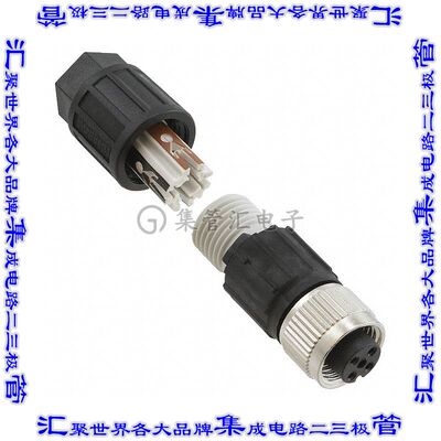 1641688 圆形连接器4POS插座母插口IDC镀金自由悬挂