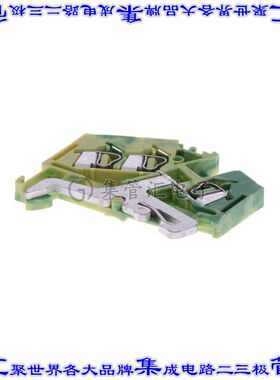 280-637 端子块连接器3POS接地地面5.0mm绿色黄色12-28AWG