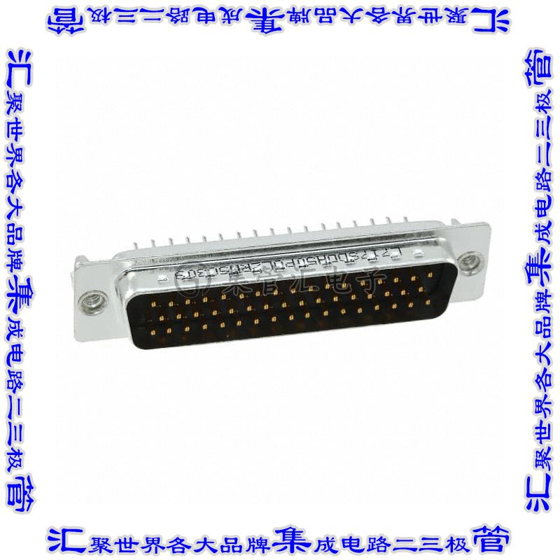 L717SDDH50POL2RM5C309 连接器50POS插头公引脚3排D-Sub通孔