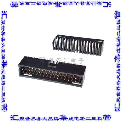 6-102617-5 针座连接器34POS接头2排2.54mm公形插针通孔直角镀金