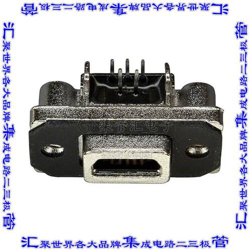 MUSBE15134 连接器USB-miniAB插座5POS USB 2.0通孔直角