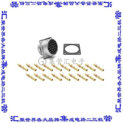RT001619SKNH03-K 圆形连接器19POS插座母插口压接镀金面板安装