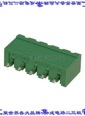 OQ0571500000G 端子块连接器5POS接头公引脚带罩5mm绿色垂直通孔
