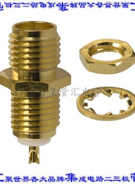 132137 同轴连接器SMA插座母插槽焊杯50欧姆面板安装