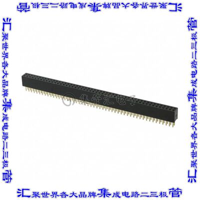 M50-3005045 针座连接器100POS插座2排1.27mm母形插口通孔直针镀