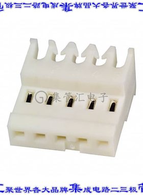 640621-5 矩形连接器5POS插座2.54mm母插口白色IDC锡自由悬挂直角