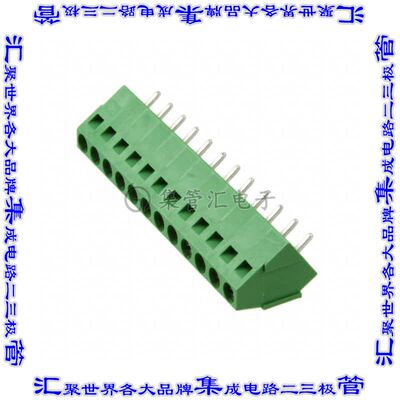 1-796690-2 线对板连接器12POS接线端子5mm通孔35角度带板