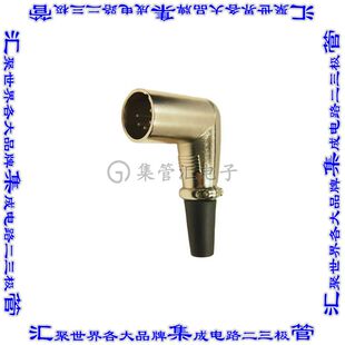 FC60965N 圆形连接器5POS插座公形引脚焊杯银自由悬挂直角