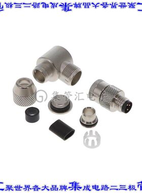 1436453 圆形连接器3POS插头公引脚焊杯镀金自由悬挂直角