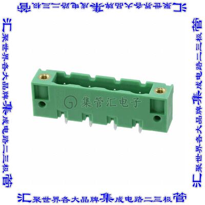 1829170 端子块连接器4POS接头公引脚带罩7.62mm绿色垂直通孔