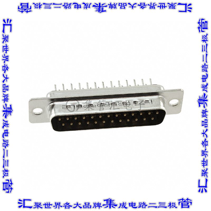 L717SDB25POL2 连接器25POS插头公引脚2排D-Sub通孔