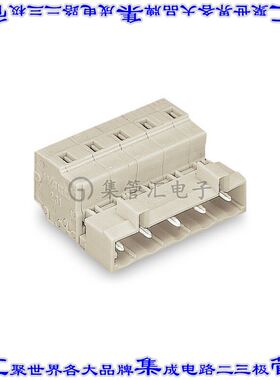 723-605 端子块连接器5POS插头公引脚7.5mm灰色自由悬挂