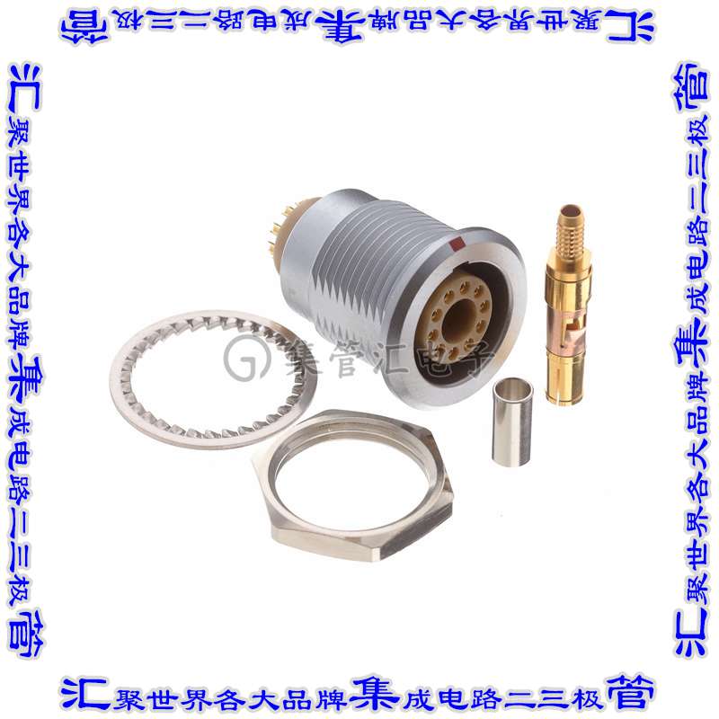 EGG.2B.810.CLL1 圆形连接器11(10+1同轴)插座母插口焊杯镀金面板